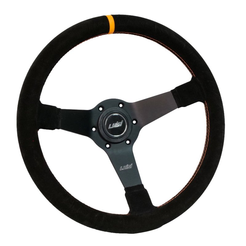 Luisi Mirage Corsa Sportlenkrad Wildleder schwarz / orange geschüsselt & TÜV Prüfbericht
